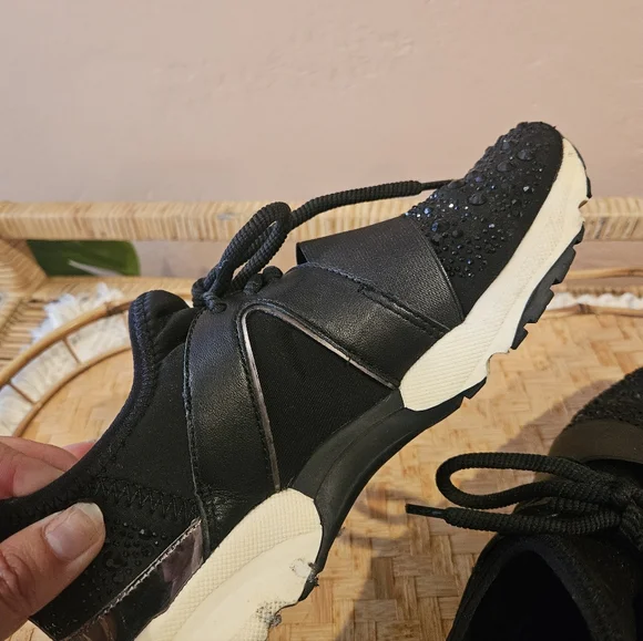 Carvela Lament Blingy Black Tennis Shoes - Picture 4 of 13